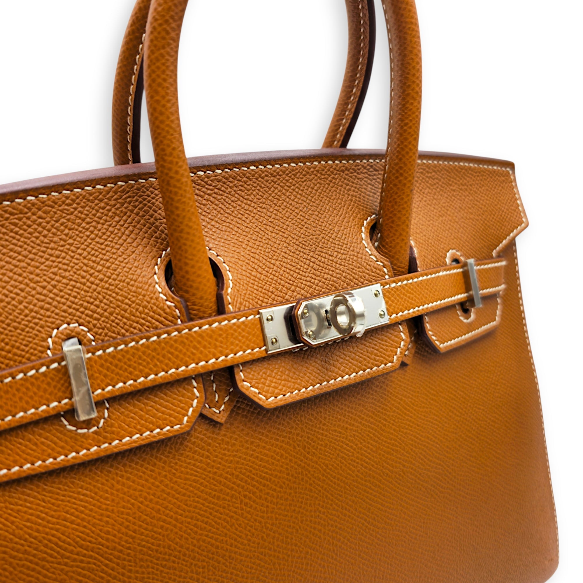 Sellier Birkin 25 Gold in Epsom Palladium hardware CL2605-21502 9