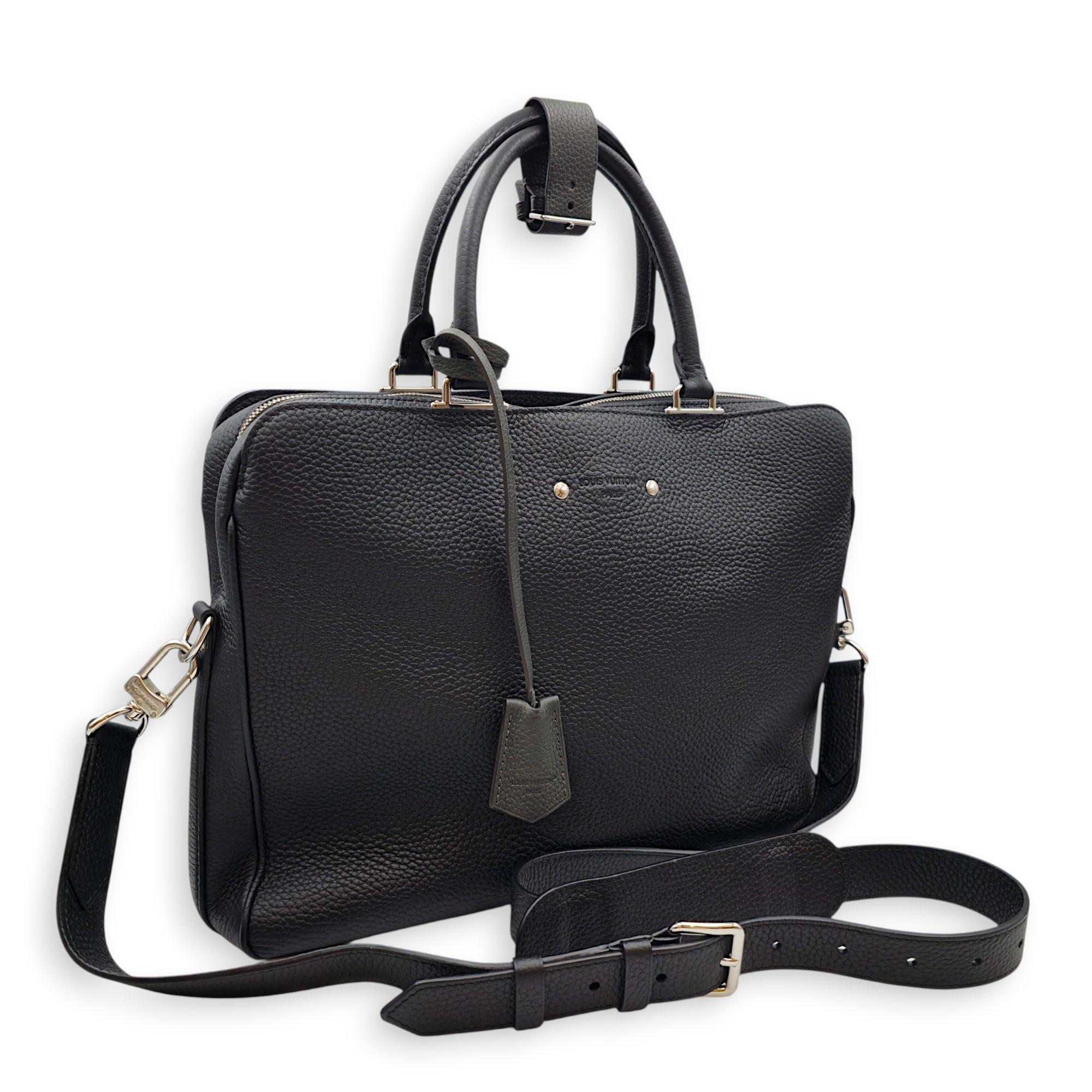Armand 37cm Black Briefcase in Taurillon Leather Silver hardware CL2605-21506 11