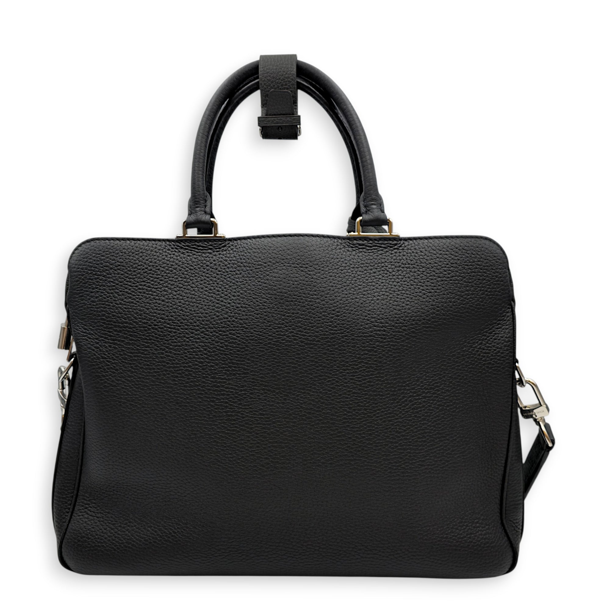 Armand 37cm Black Briefcase in Taurillon Leather Silver hardware CL2605-21506 2