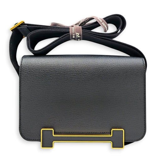 Geta Black in Chevre Mysore Gold hardware CL2605-21508 1