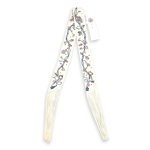 Les Cles a Pois leather fringes Creme/Gris Perle Twilly CL2605-21511 1