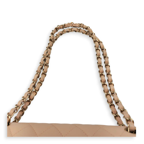 Medium Classic Flap Beige Shoulder Bag in Caviar Leather Gold hardware CL2605-21512 11