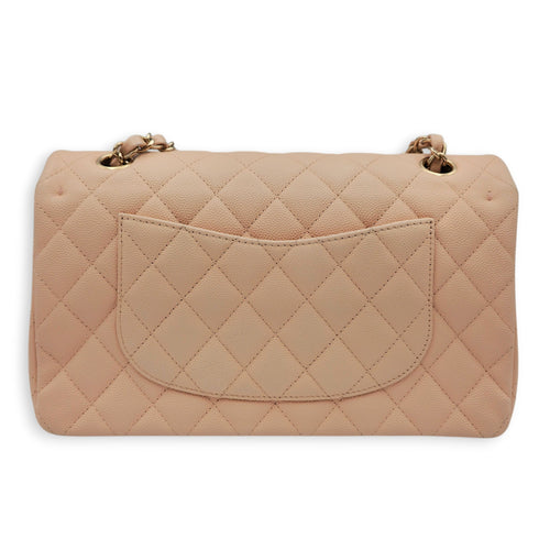 Medium Classic Flap Beige Shoulder Bag in Caviar Leather Gold hardware CL2605-21512 2