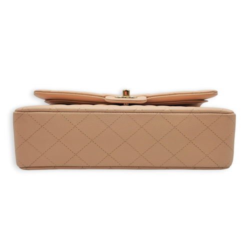Medium Classic Flap Beige Shoulder Bag in Caviar Leather Gold hardware CL2605-21512 5