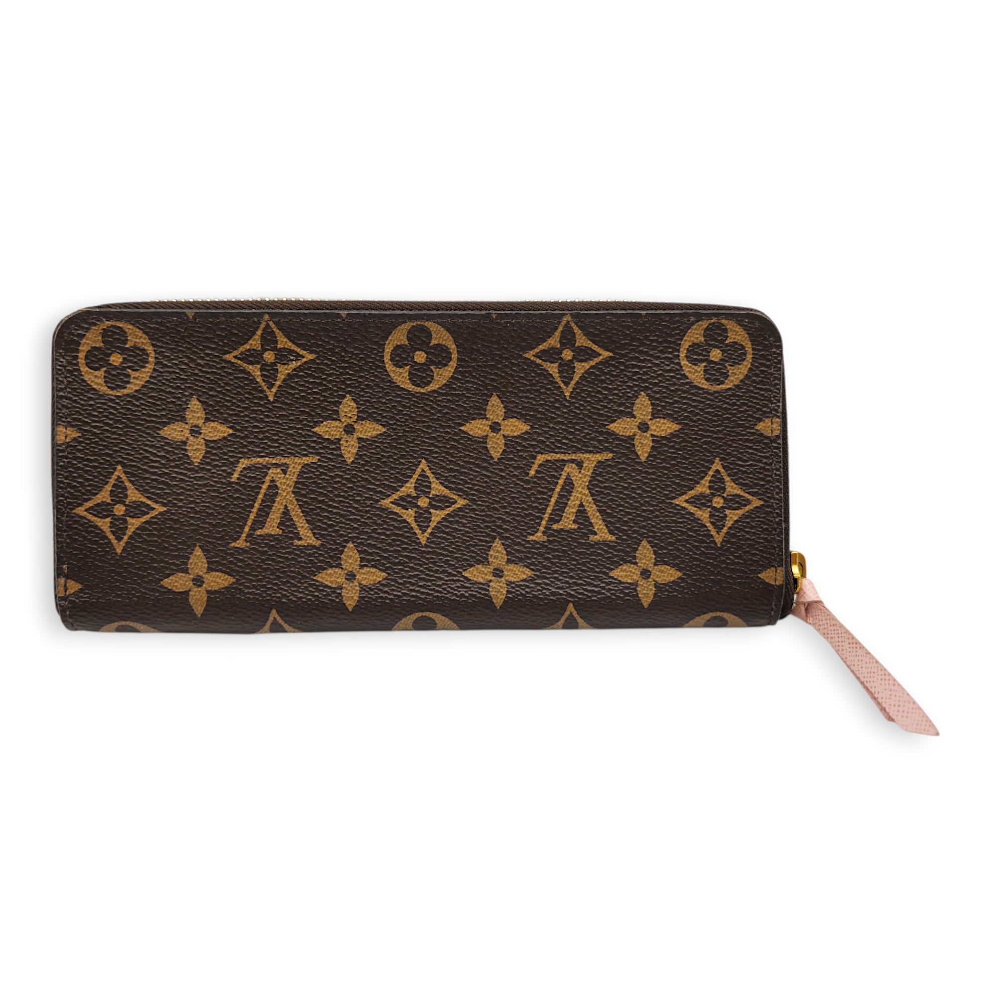 Clemence wallet in Damier Ebene Brown Wallet in Canvas Gold hardware