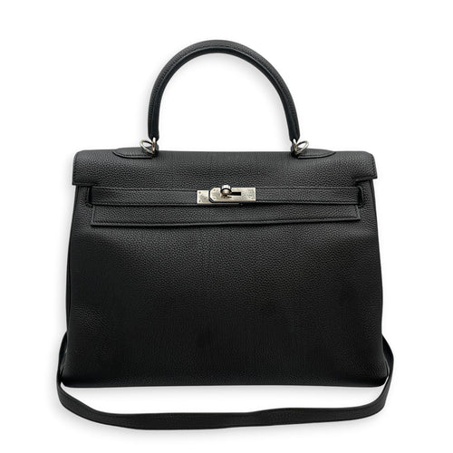 Verso Kelly 35 Black/Blue Agate in Togo Palladium hardware CL2605-21516 15