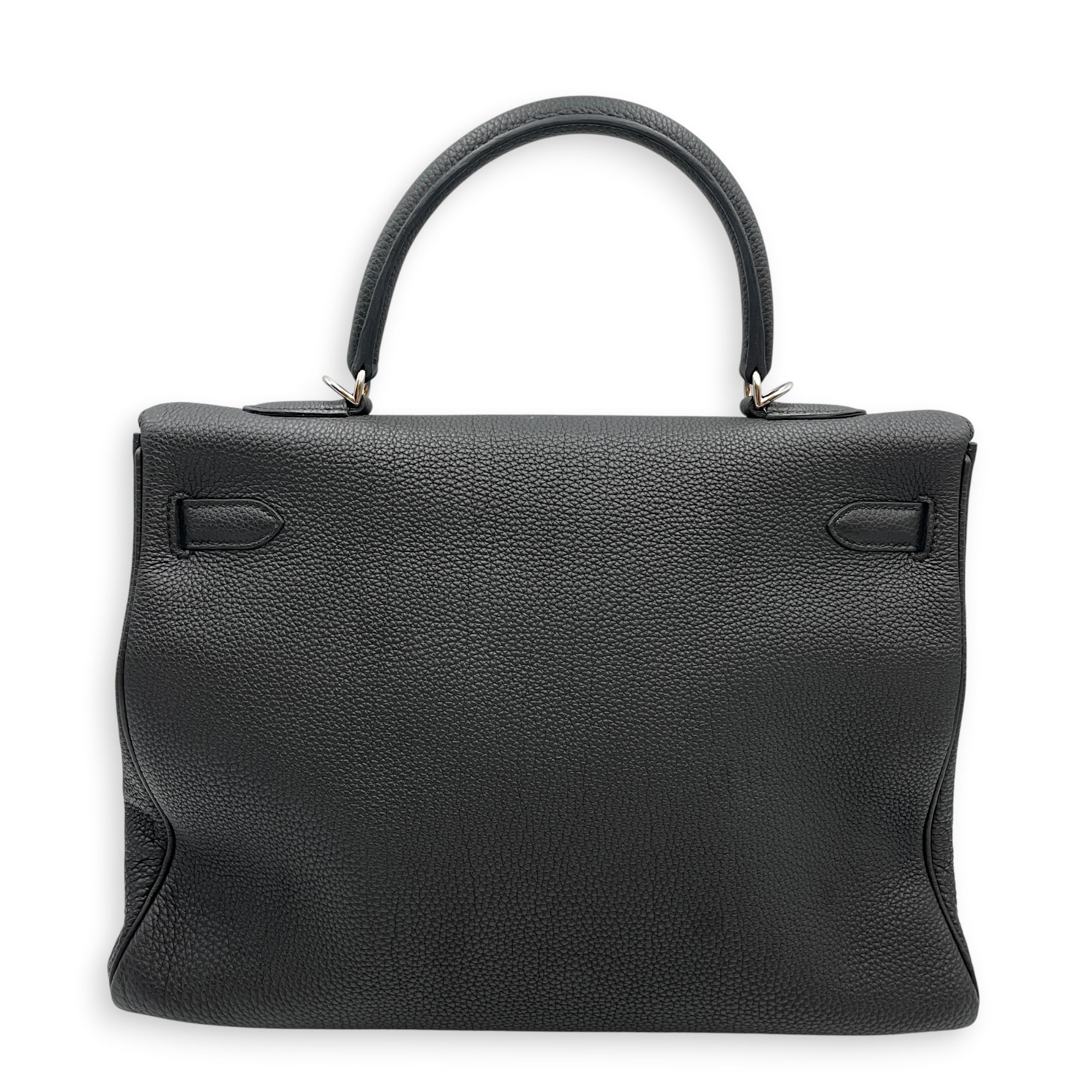 Verso Kelly 35 Black/Blue Agate in Togo Palladium hardware CL2605-21516 2