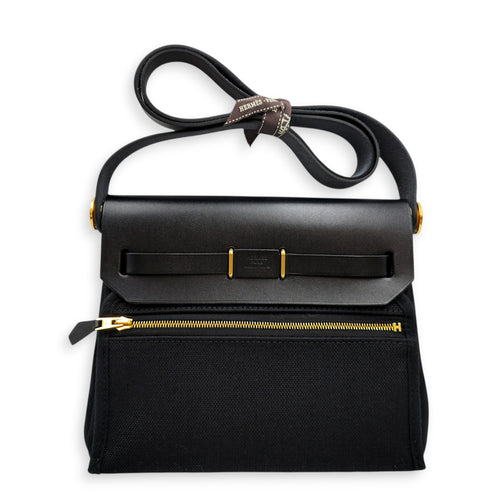 Herbag 20 Black in Vache Hunter/Toile Gold hardware CL2605-21521 2