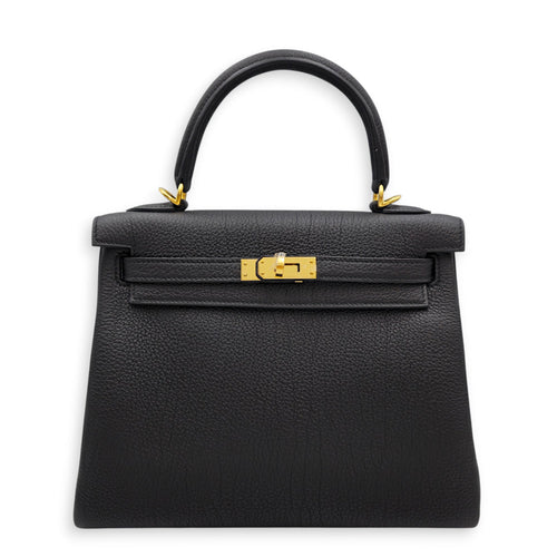 Kelly 25 Black in Togo Gold hardware CL2605-21523 1