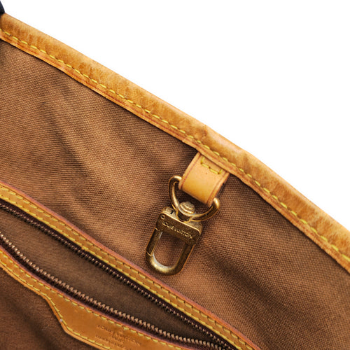Batignolles Horizontal 39 Brown Shoulder Bag in Canvas Gold hardware
