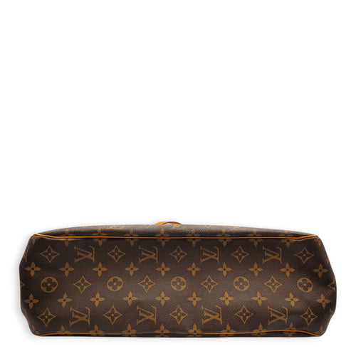 Batignolles Horizontal 39 Brown Shoulder Bag in Canvas Gold hardware