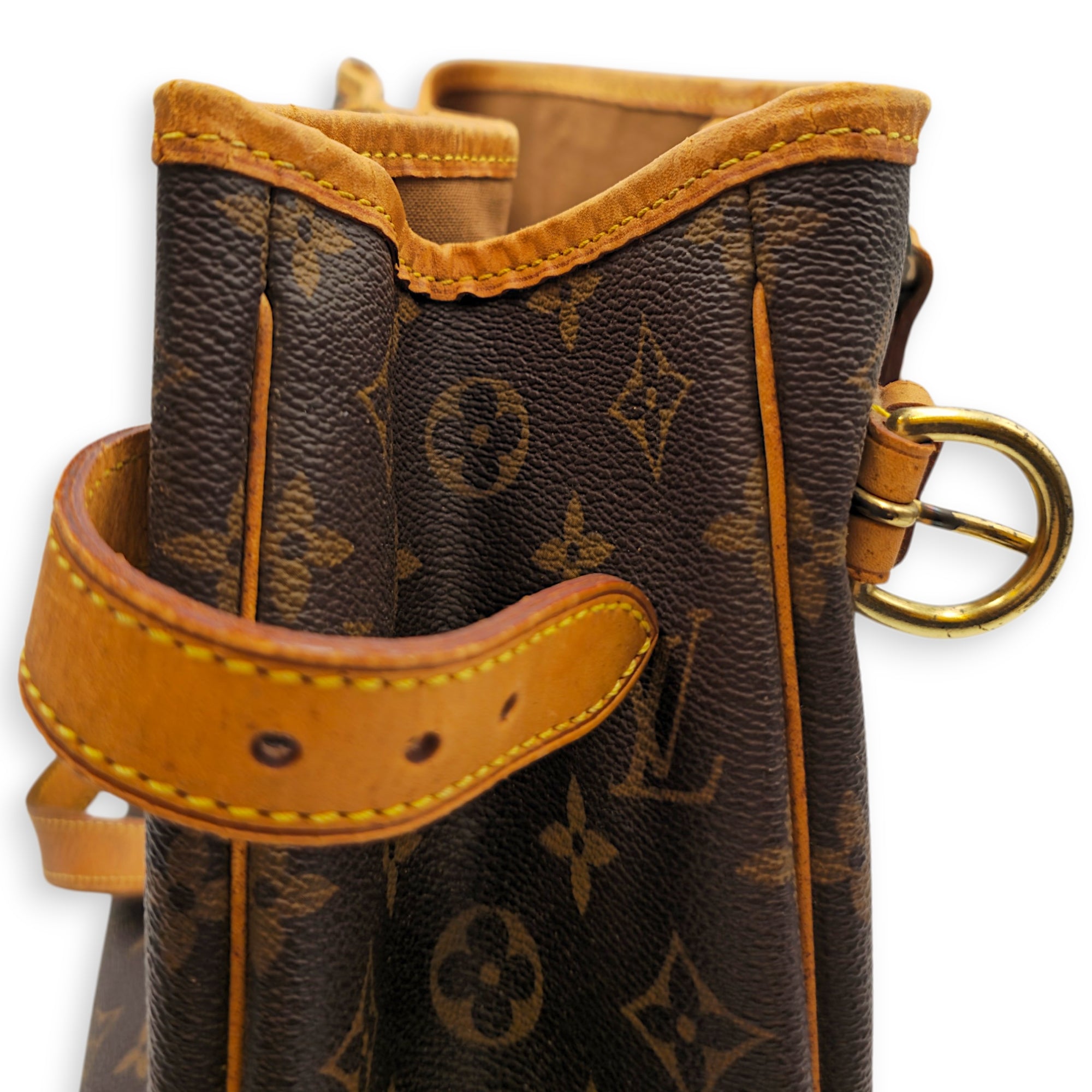 Batignolles Horizontal 39cm Brown Shoulder Bag in Canvas Gold hardware CL2605-21530 7