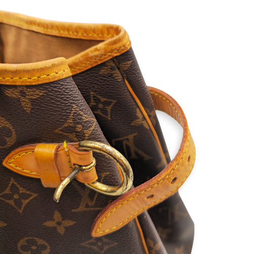 Batignolles Horizontal 39 Brown Shoulder Bag in Canvas Gold hardware