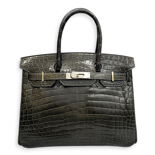 Birkin 30 Graphite in Shiny Niloticus Palladium hardware CL2605-21538 1