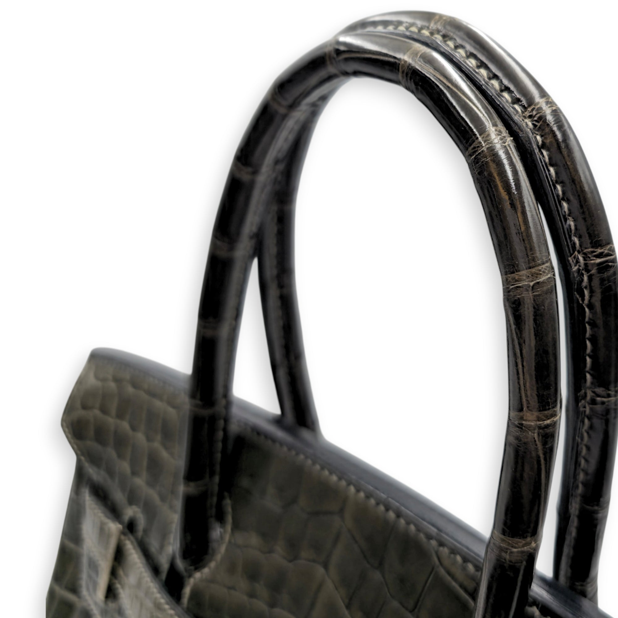 Birkin 30 Graphite in Shiny Niloticus Palladium hardware CL2605-21538 11