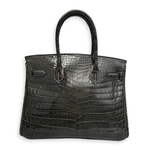 Birkin 30 Graphite in Shiny Niloticus Palladium hardware CL2605-21538 2
