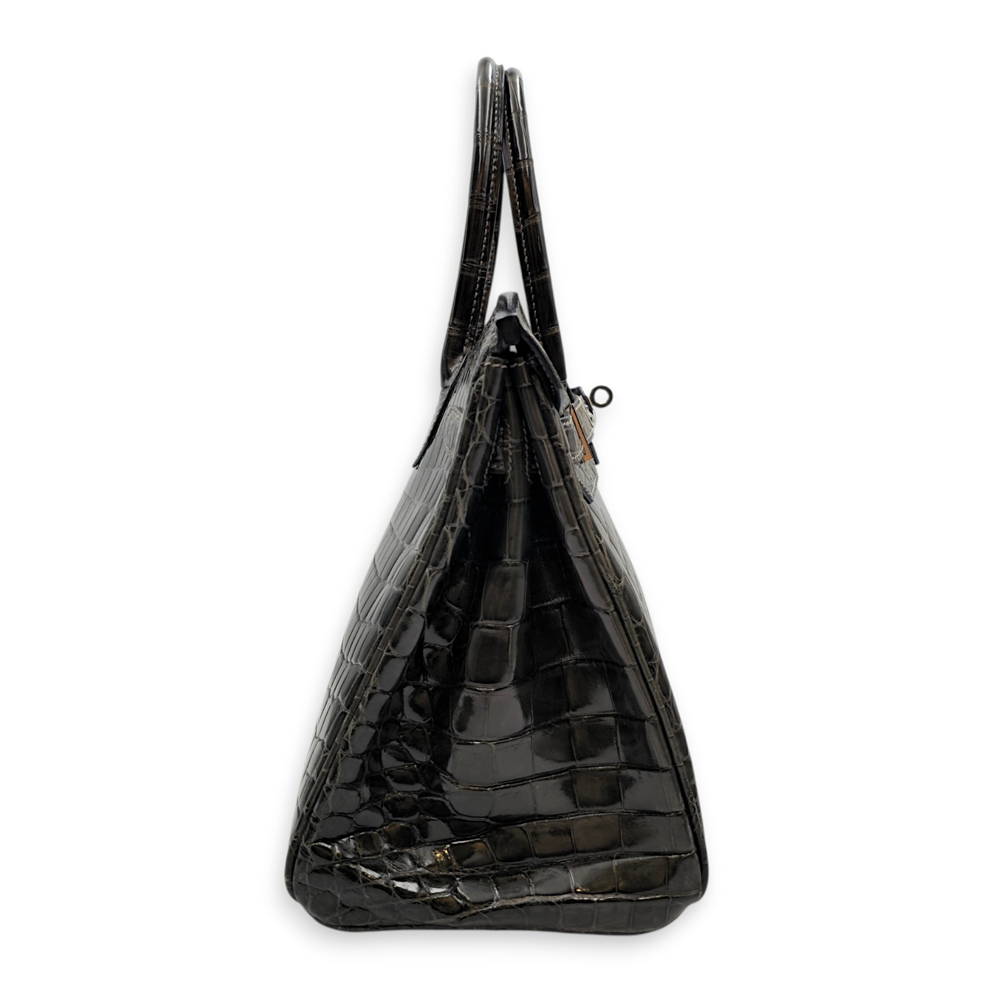Birkin 30 Graphite in Shiny Niloticus Palladium hardware CL2605-21538 3