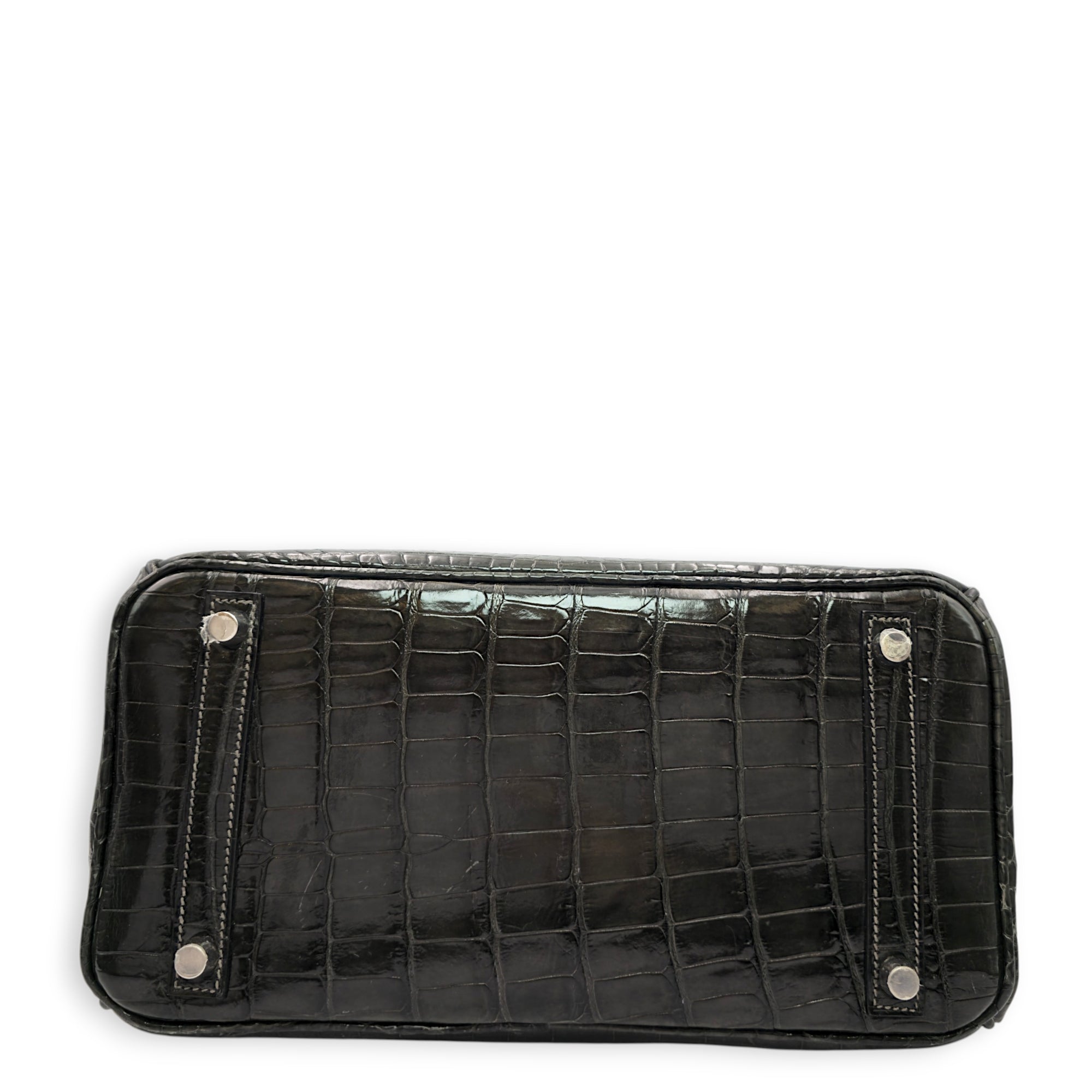 Birkin 30 Graphite in Shiny Niloticus Palladium hardware CL2605-21538 5