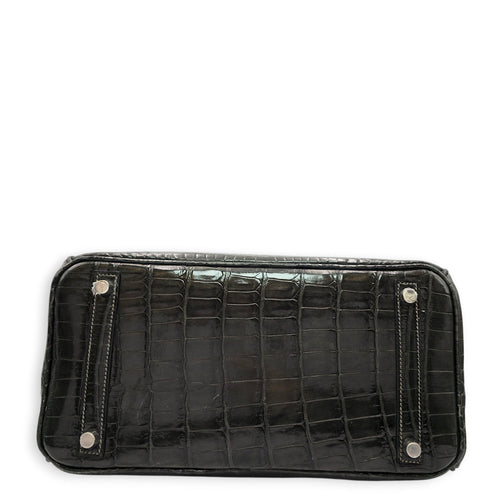 Birkin 30 Graphite in Shiny Niloticus Palladium hardware CL2605-21538 5