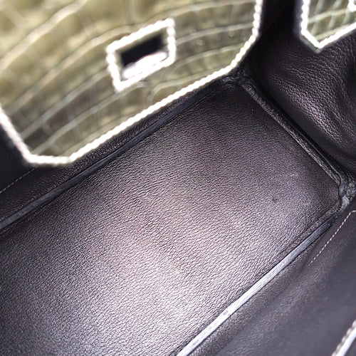 Birkin 30 Graphite in Shiny Niloticus Palladium hardware CL2605-21538 6