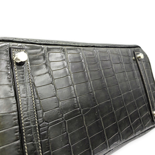 Birkin 30 Graphite in Shiny Niloticus Palladium hardware CL2605-21538 8