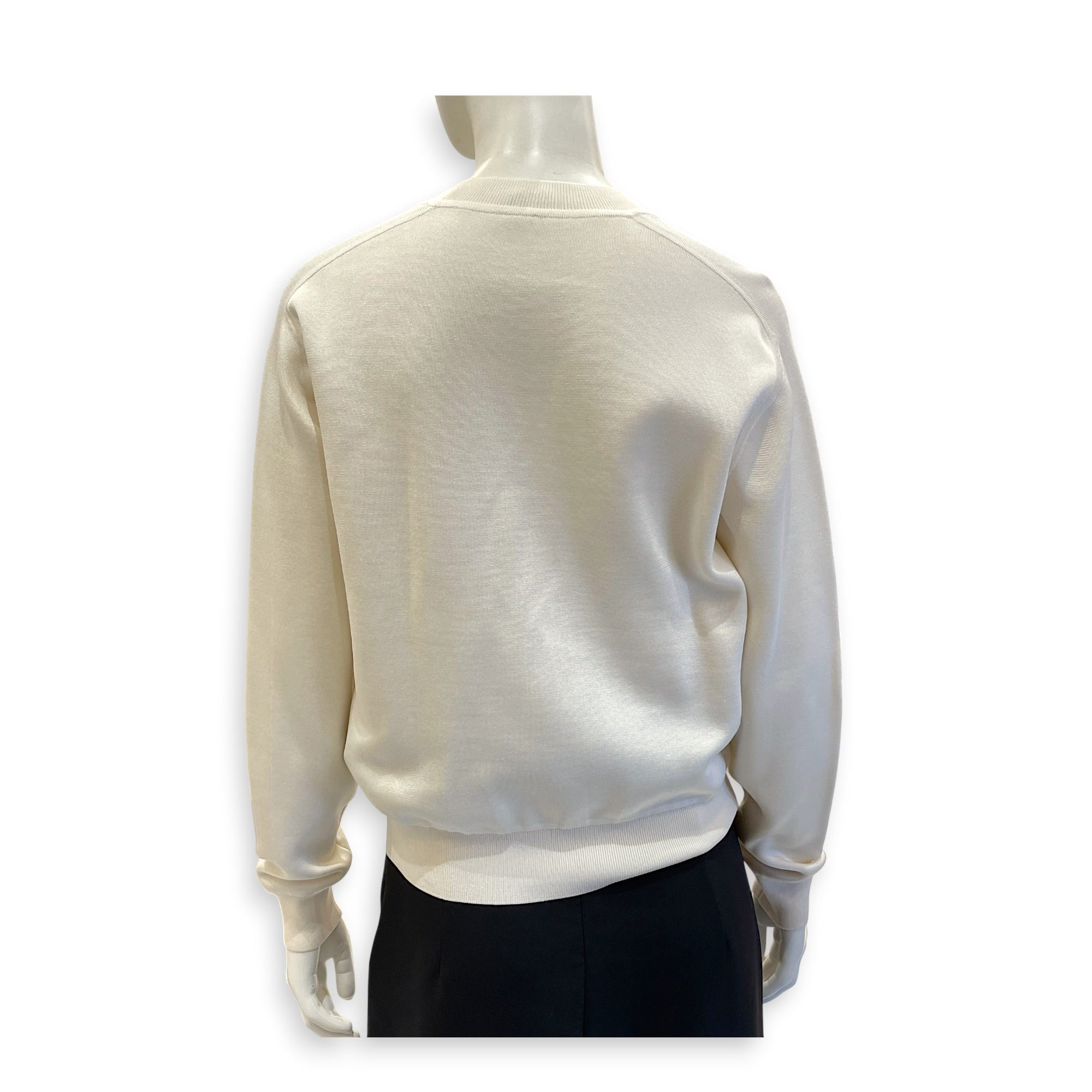 Intarsia-knitted Equestrian Sweater  36 Beige Ready-To-Wear in Silk CL2605-21556 2