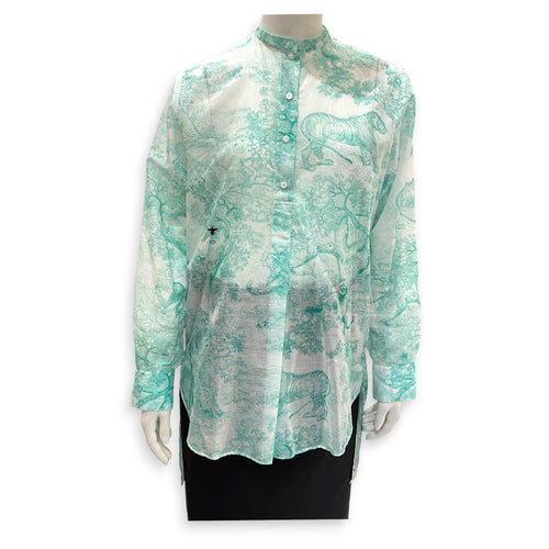 Diorivera Long Blouse Size 36 Green Ready-To-Wear in Cotton