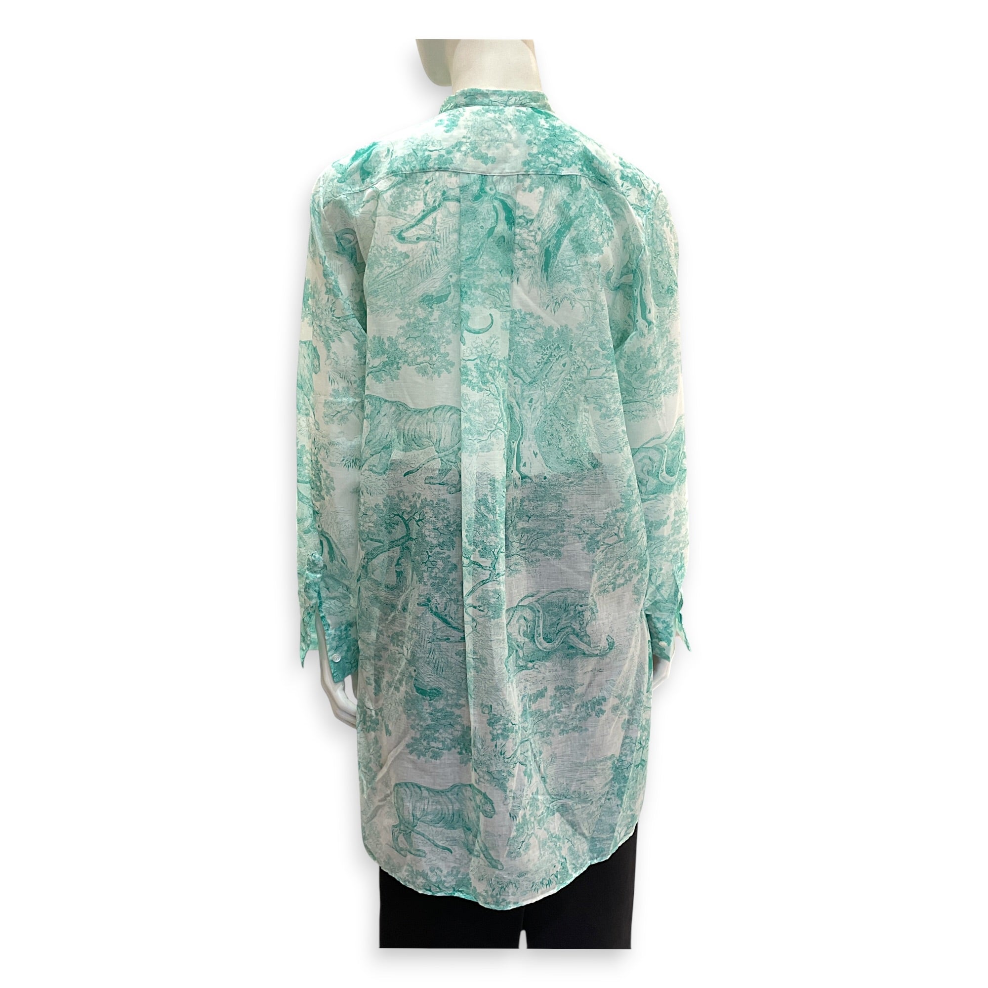Diorivera Long Blouse Size 36 Green Ready-To-Wear in Cotton