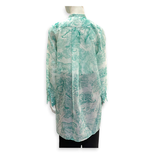 Diorivera Long Blouse Size 36 Green Ready-To-Wear in Cotton