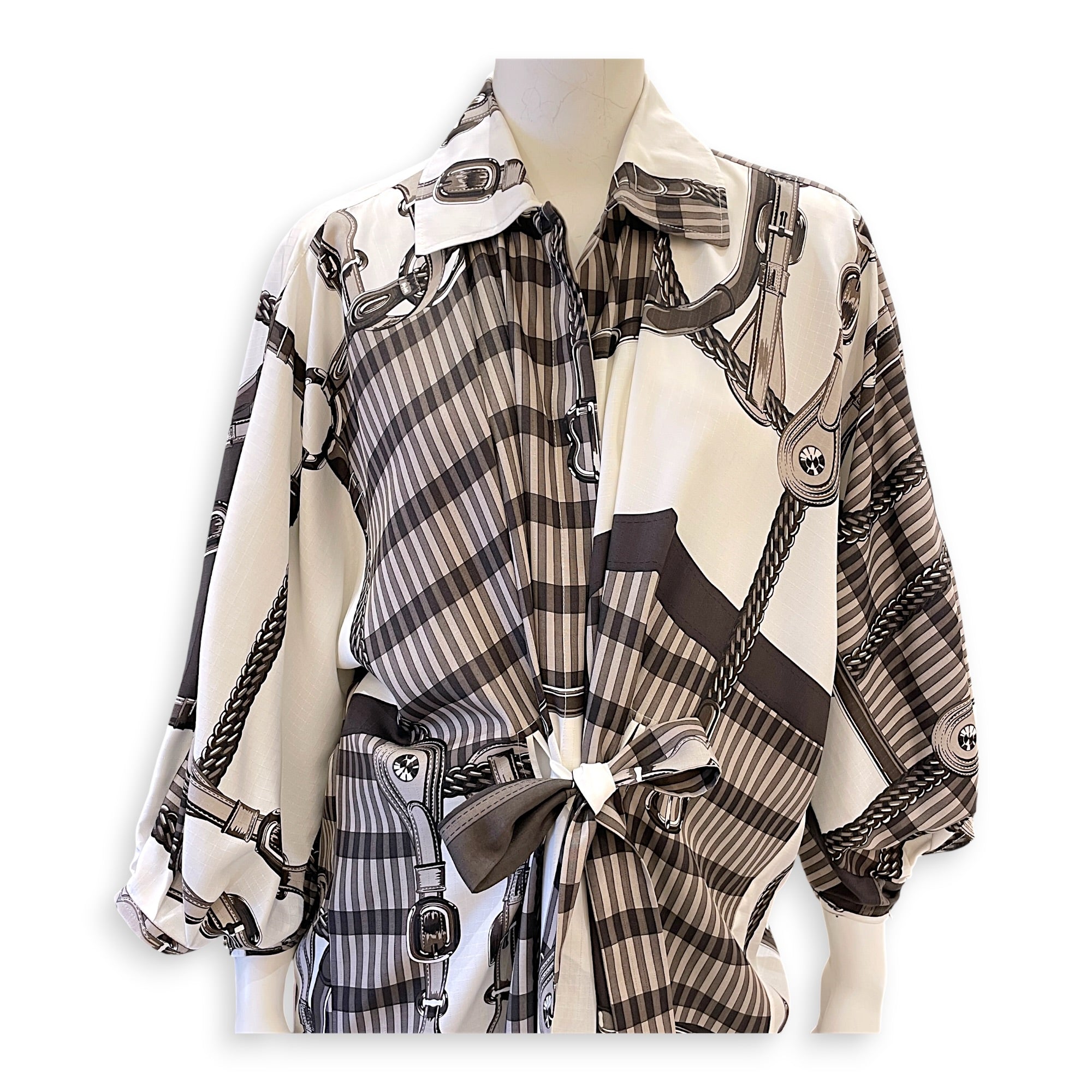 Coaching Remix Printed Dress Size 36 Beige Ready-To-Wear in Silk