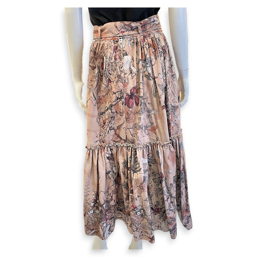 Printed Flare Skirt  38 Brown Ready-To-Wear in Cotton CL2605-21561 2