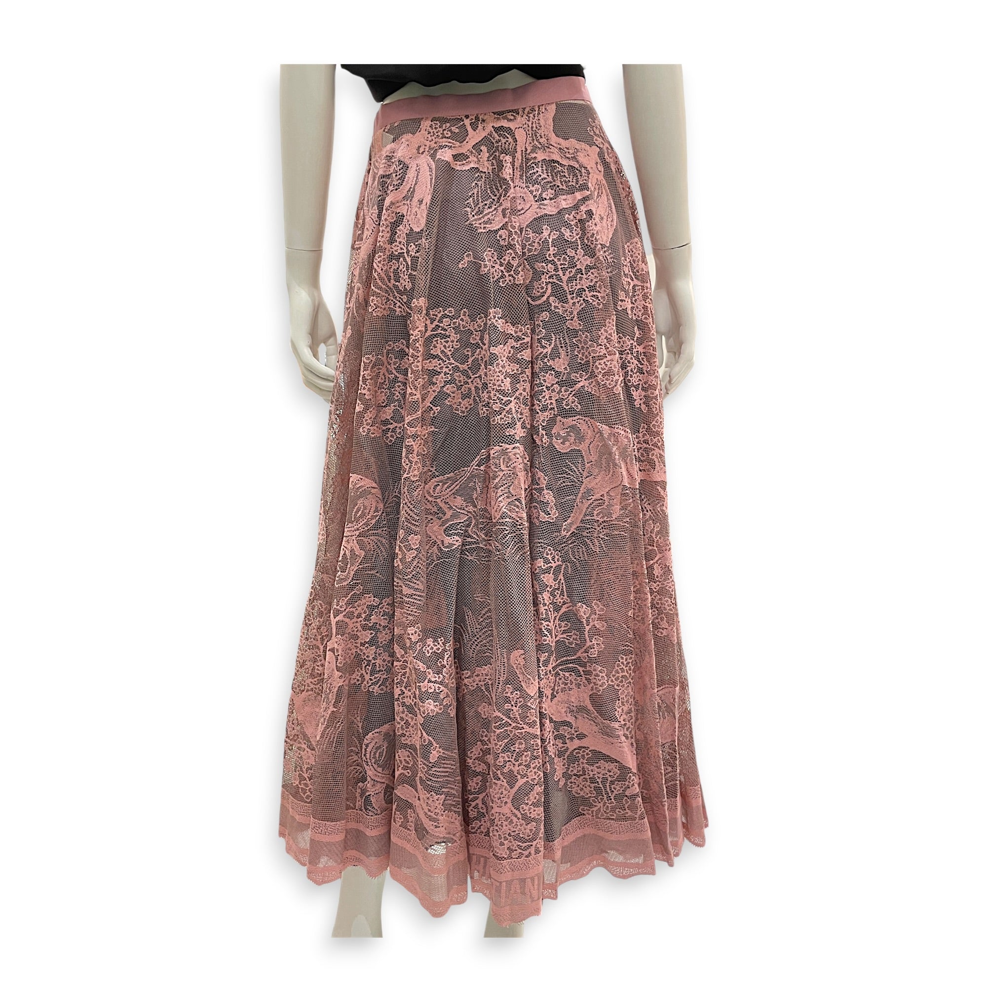 Diorivera Mid Length Skirt Size 38 Pink Ready-To-Wear