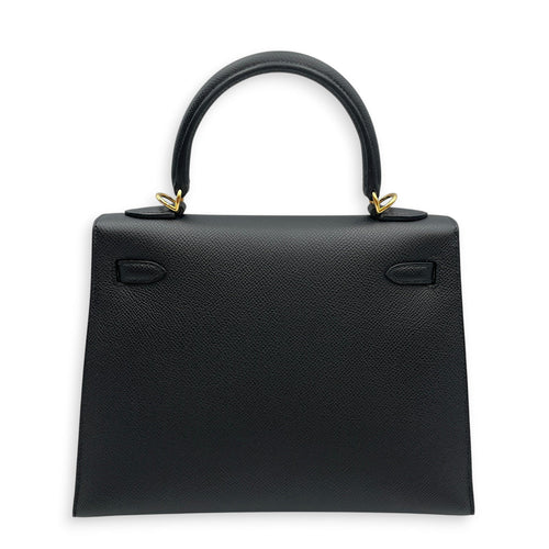 Sellier Kelly 25 Black in Epsom Gold hardware CL2605-21563 2