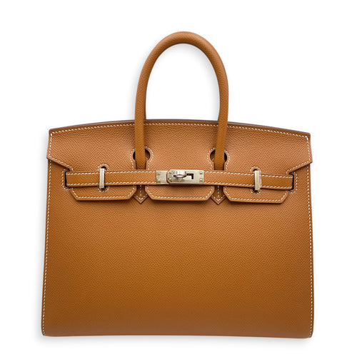 Sellier Birkin 25 Gold in Epsom Palladium hardware