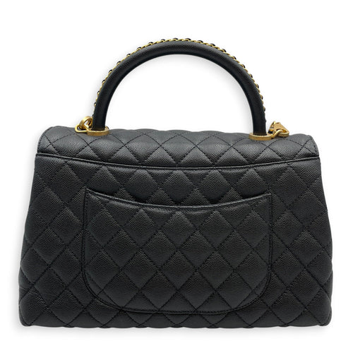 Quilted Coco Handle 29cm Black Shoulder Bag in Caviar Leather Gold hardware CL2605-21572 2