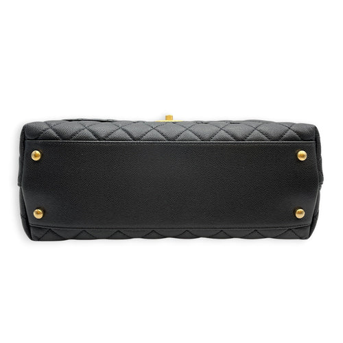 Quilted Coco Handle 29cm Black Shoulder Bag in Caviar Leather Gold hardware CL2605-21572 6