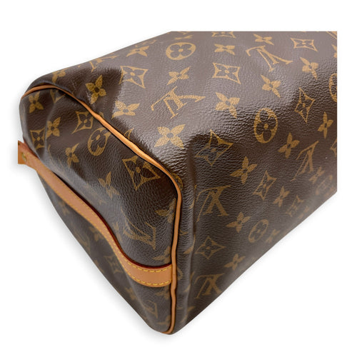 Speedy 30 Brown Top Handle Bag in Canvas Gold hardware CL2605-21574 10