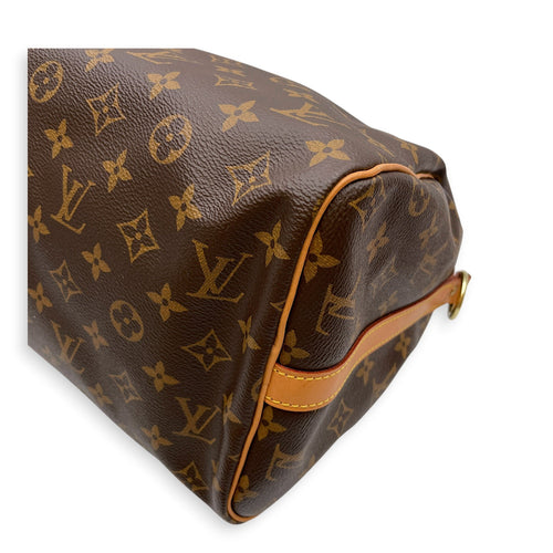 Speedy Brown Top Handle Bag in Canvas Gold hardware CL2605-21574 11