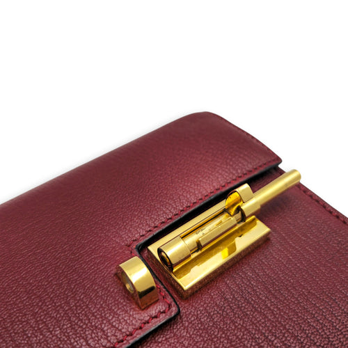Verrou Chaine Mini Rouge H in Chevre Mysore Permabrass hardware CL2605-21575 10