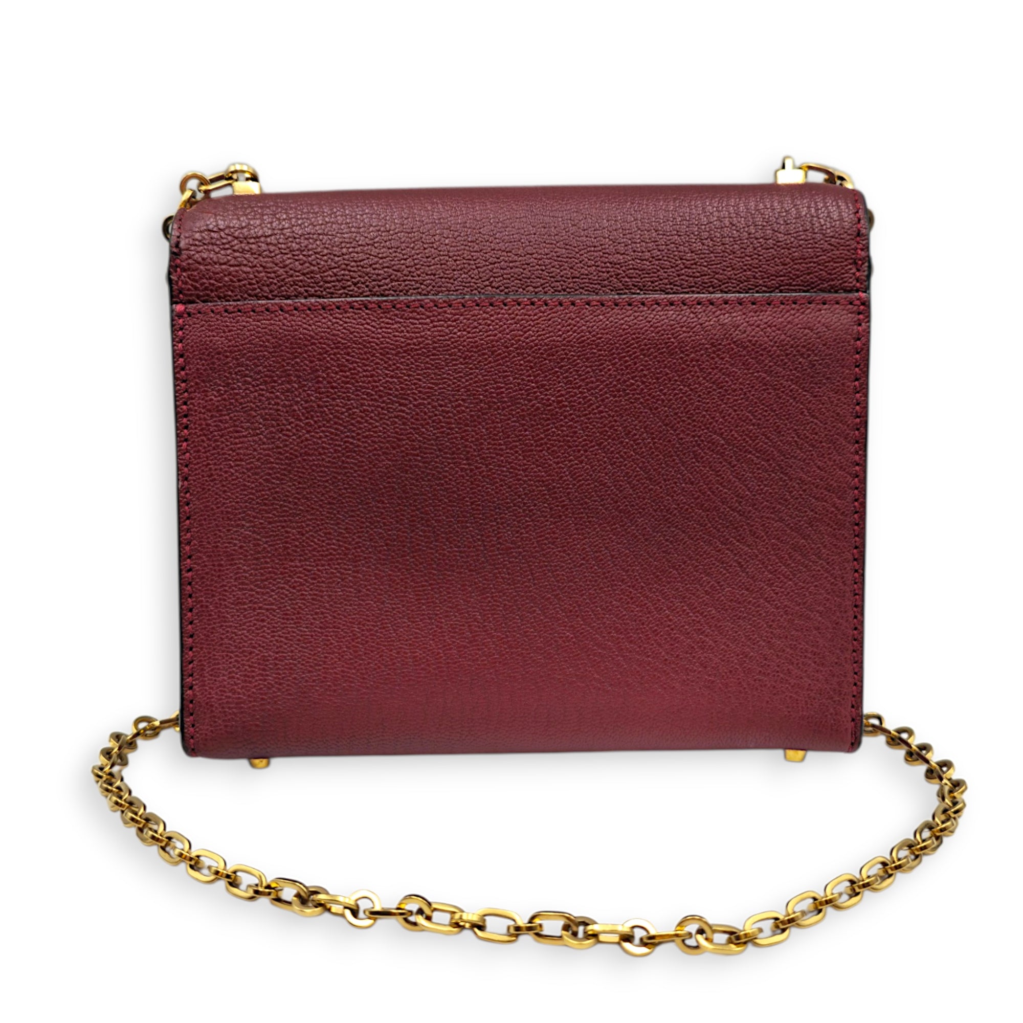 Verrou Chaine Mini Rouge H in Chevre Mysore Permabrass hardware CL2605-21575 2