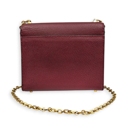Verrou Chaine Mini Rouge H in Chevre Mysore Permabrass hardware CL2605-21575 2