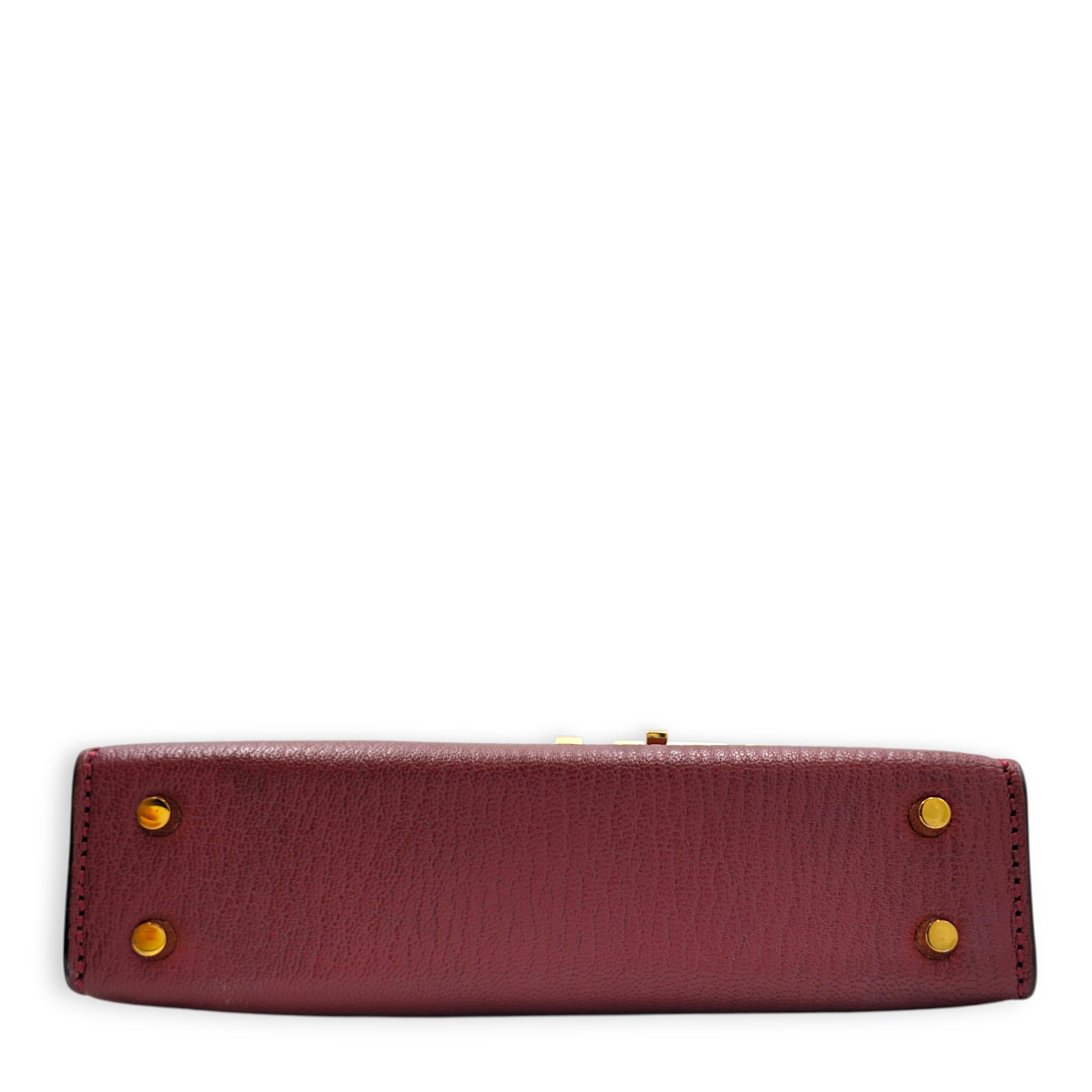 Verrou Chaine Mini Rouge H in Chevre Mysore Permabrass hardware CL2605-21575 5