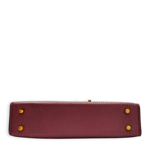 Verrou Chaine Mini Rouge H in Chevre Mysore Permabrass hardware CL2605-21575 5
