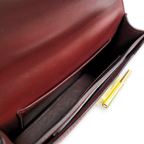 Verrou Chaine Mini Rouge H in Chevre Mysore Permabrass hardware CL2605-21575 6