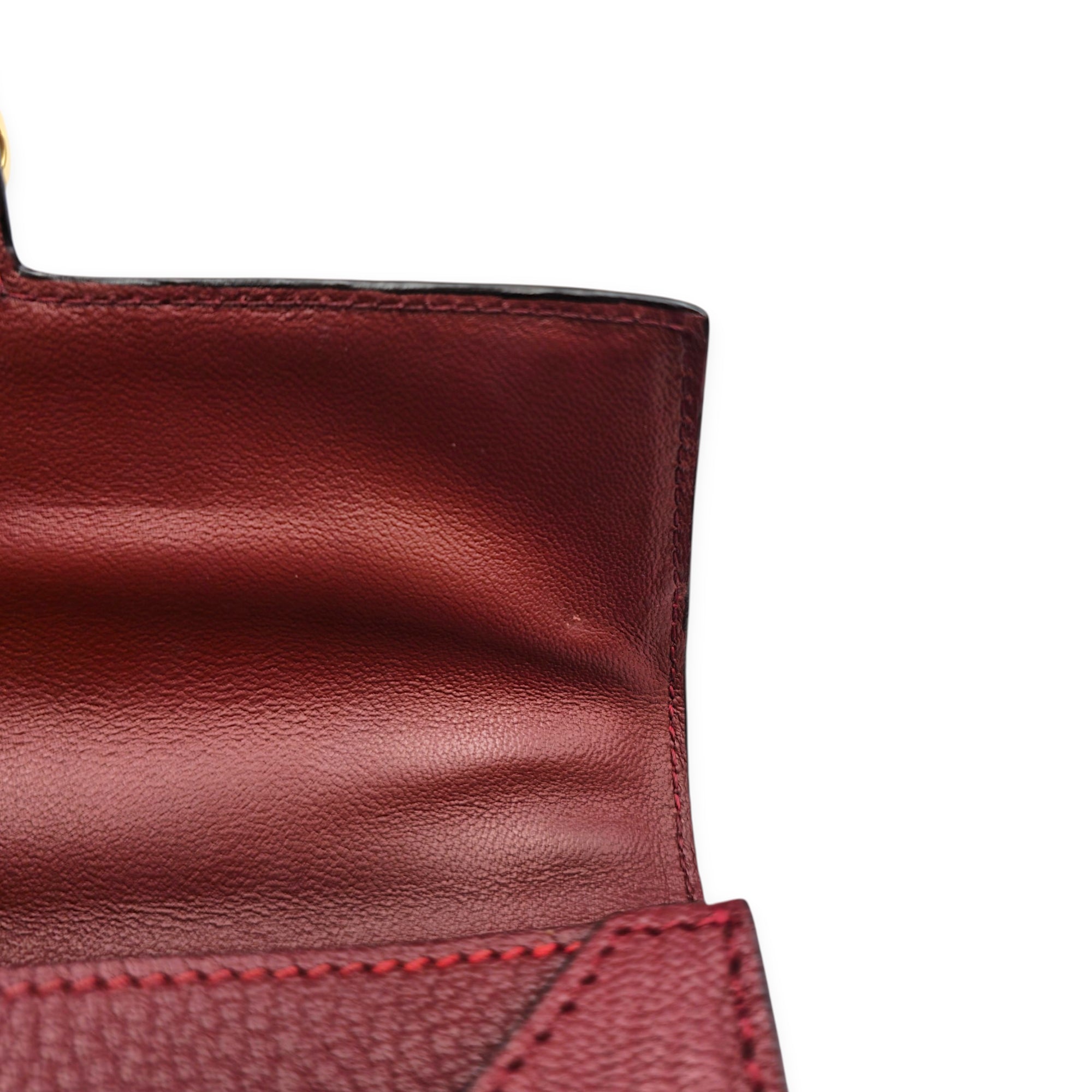 Verrou Chaine Mini Rouge H in Chevre Mysore Permabrass hardware CL2605-21575 7
