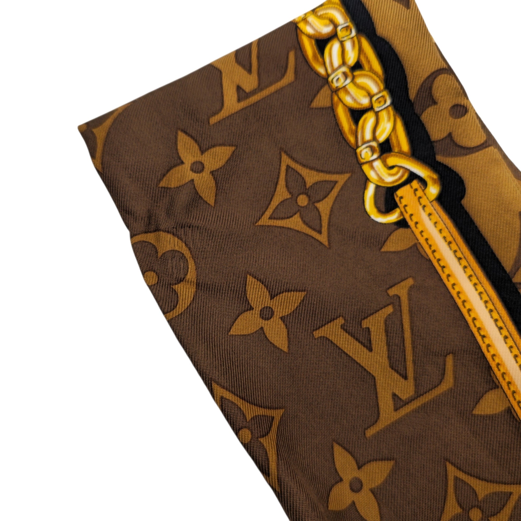 Monogram Confidential Bandeau Brown Scarf in Silk CL2605-21578 3