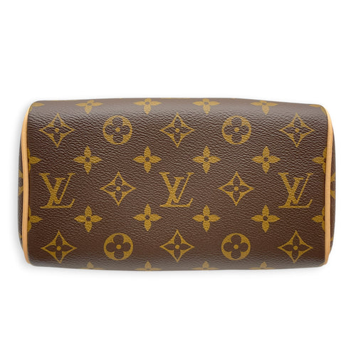 Monogram speedy 20 cm Brown Crossbody Bag in Canvas Gold hardware