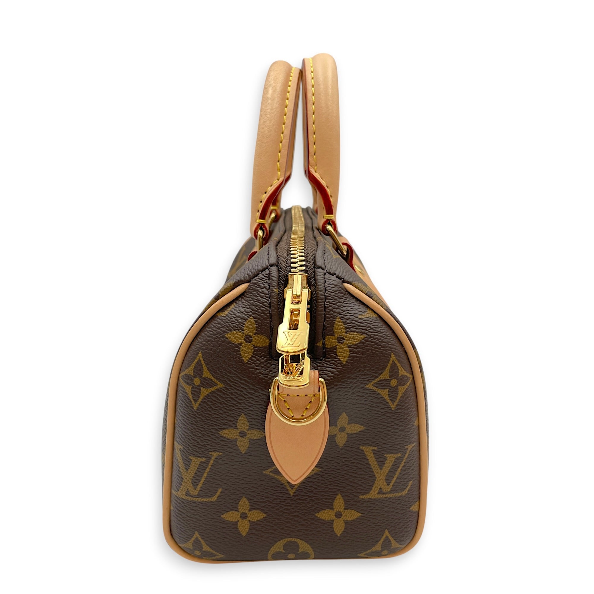Monogram speedy 20 cm Brown Crossbody Bag in Canvas Gold hardware
