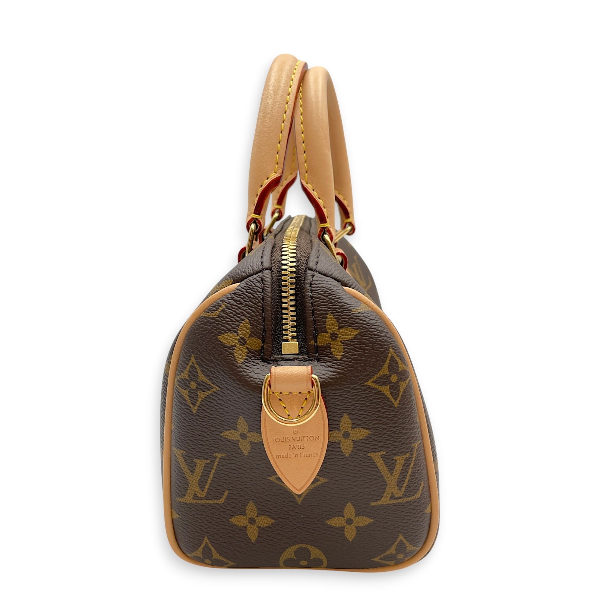 Monogram speedy 20 cm Brown Crossbody Bag in Canvas Gold hardware