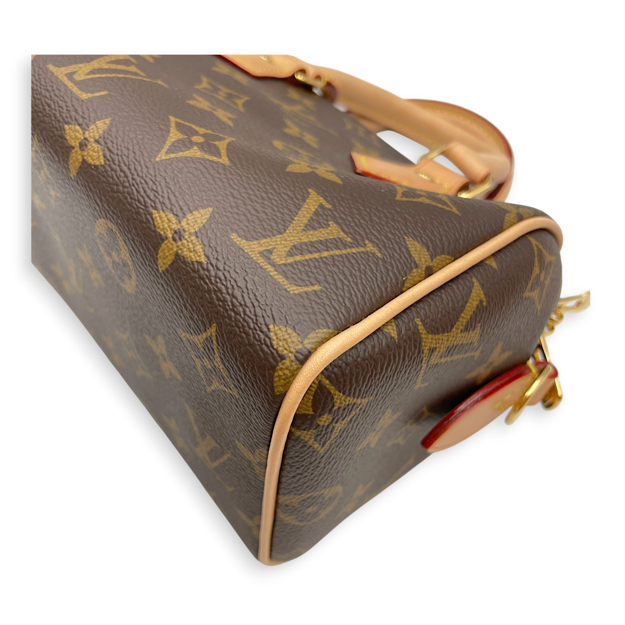 Monogram speedy 20 cm Brown Crossbody Bag in Canvas Gold hardware